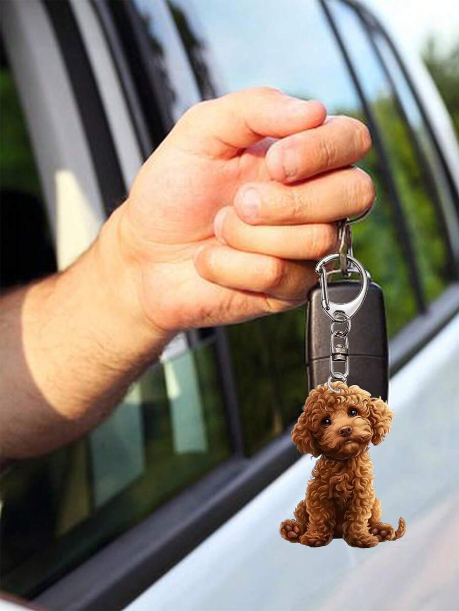 Cute Teddy Dog Bubble Tea Keychain