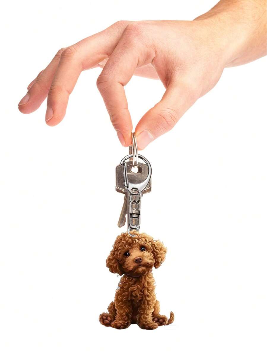 Cute Teddy Dog Bubble Tea Keychain