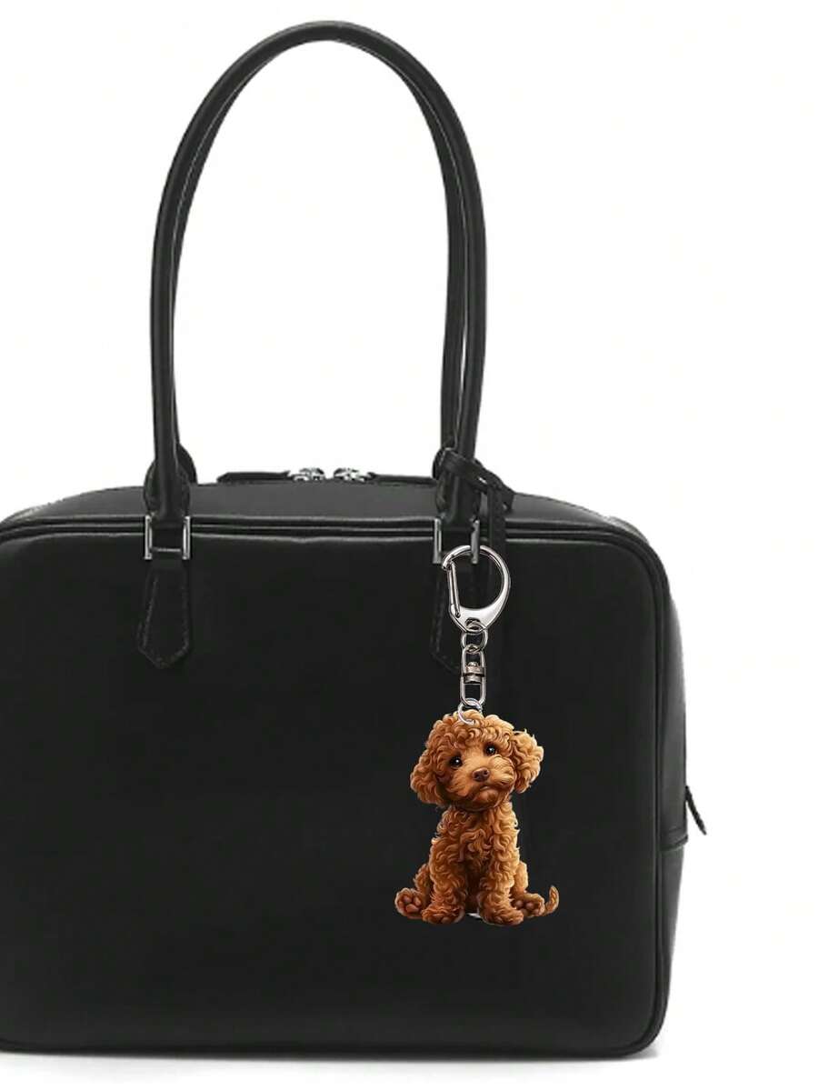 Cute Teddy Dog Bubble Tea Keychain