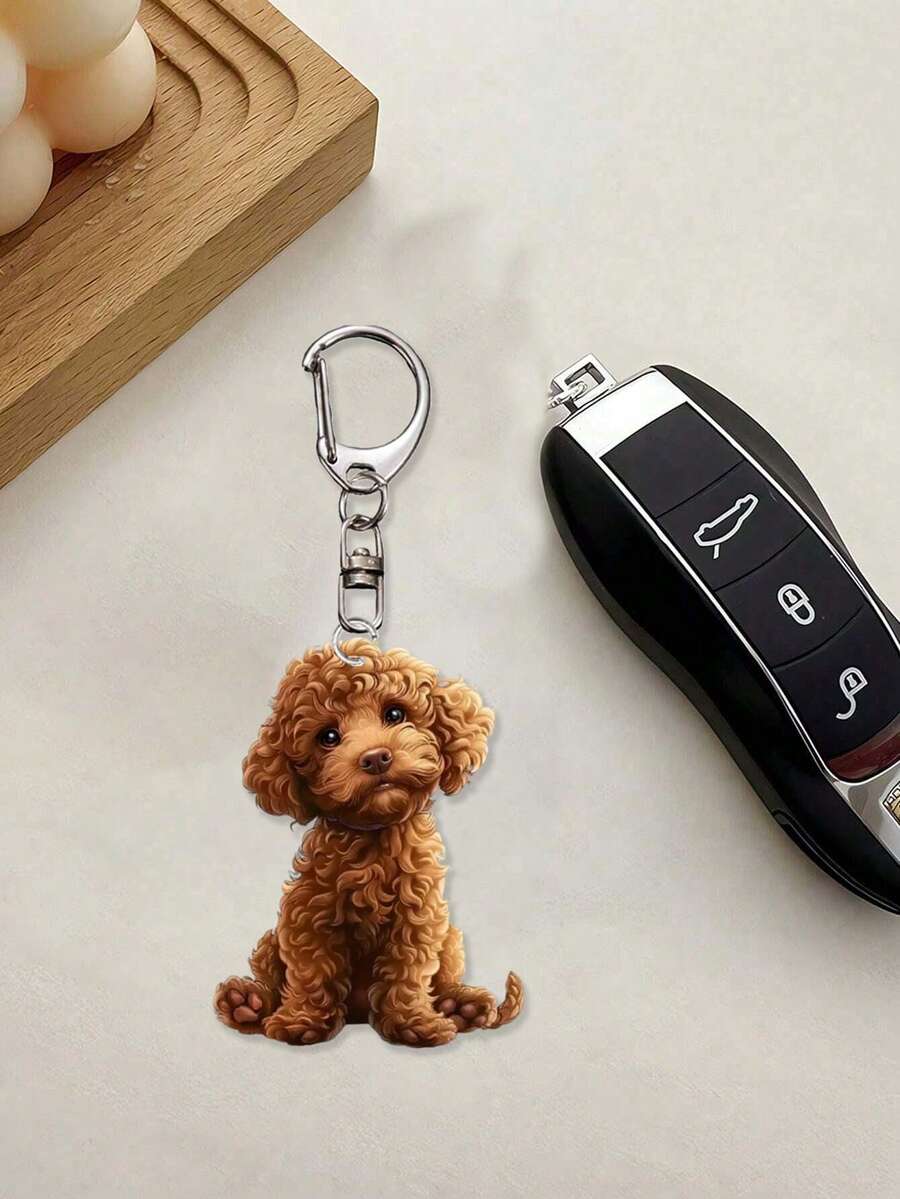 Cute Teddy Dog Bubble Tea Keychain