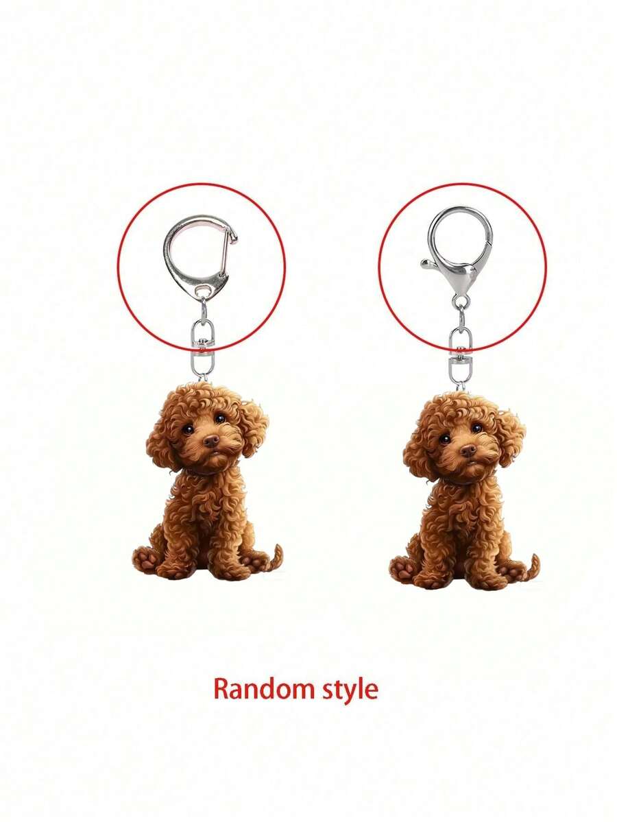 Cute Teddy Dog Bubble Tea Keychain