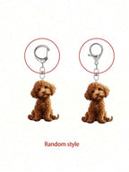 Cute Teddy Dog Bubble Tea Keychain