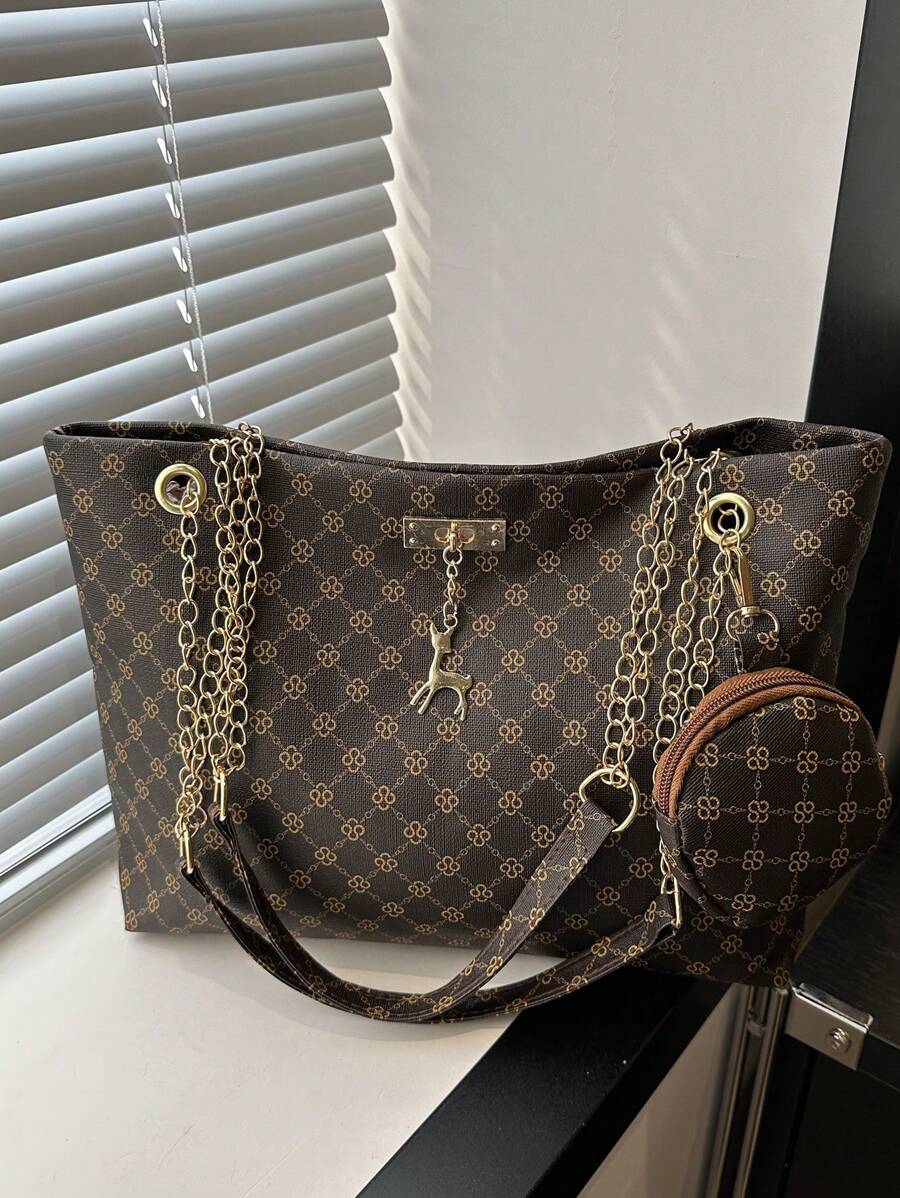 Quiet Luxury Brown Faux Suede Slouchy Tote