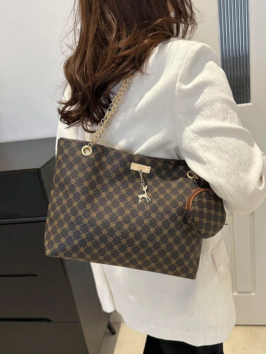 Quiet Luxury Brown Faux Suede Slouchy Tote