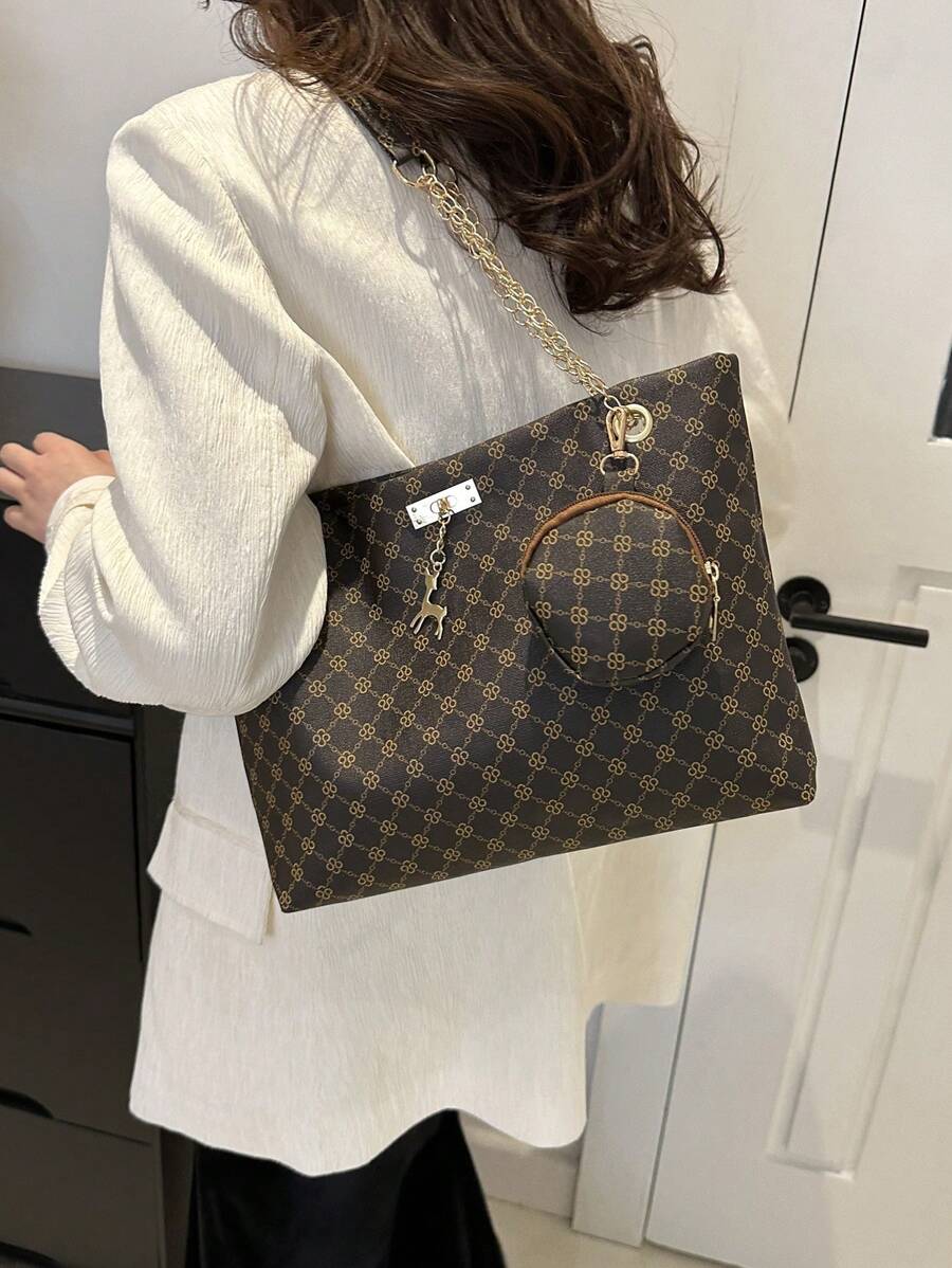 Quiet Luxury Brown Faux Suede Slouchy Tote