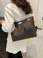 Quiet Luxury Brown Faux Suede Slouchy Tote