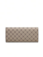 Floral Accent Metal Trim Zip Clutch Wallet
