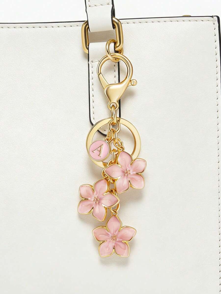 Blossom Butterfly Pearl Initial Bag Charm