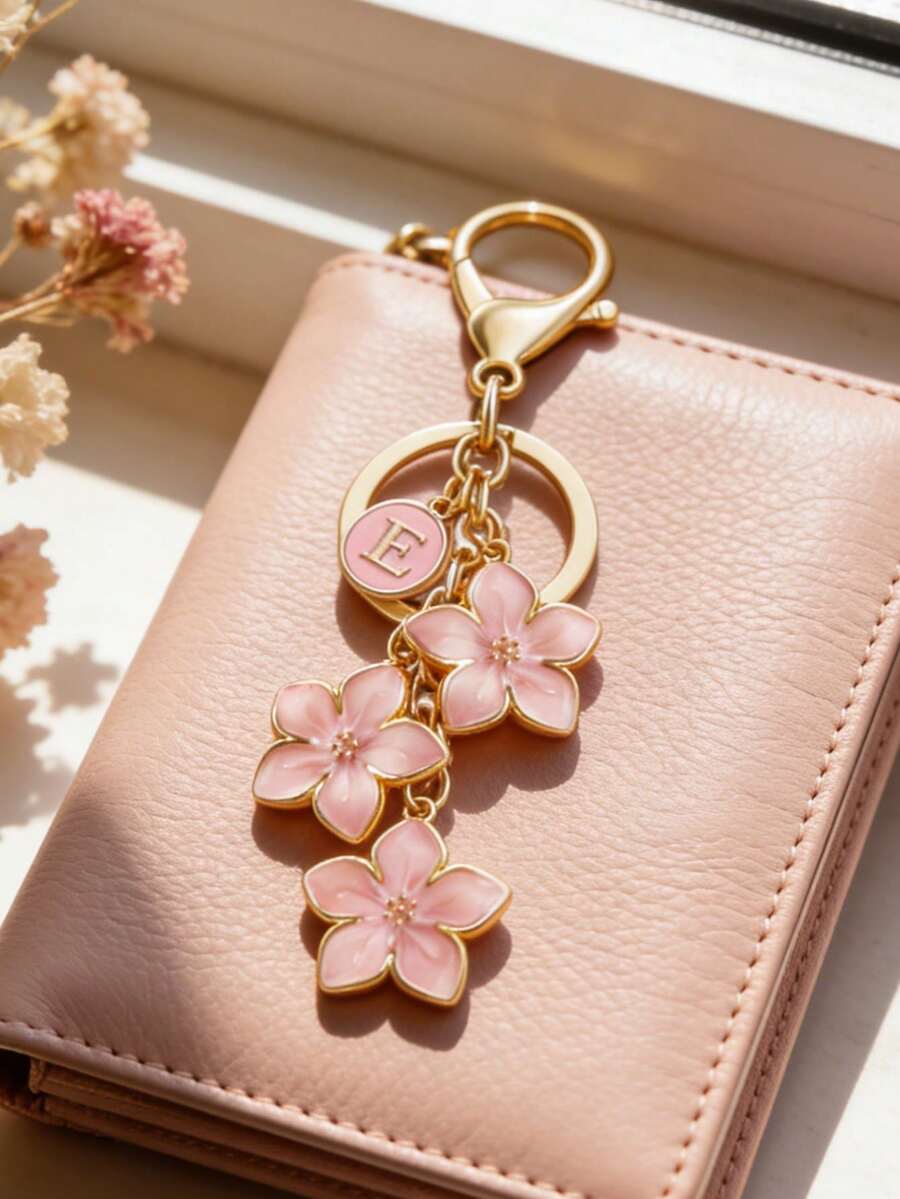 Blossom Butterfly Pearl Initial Bag Charm