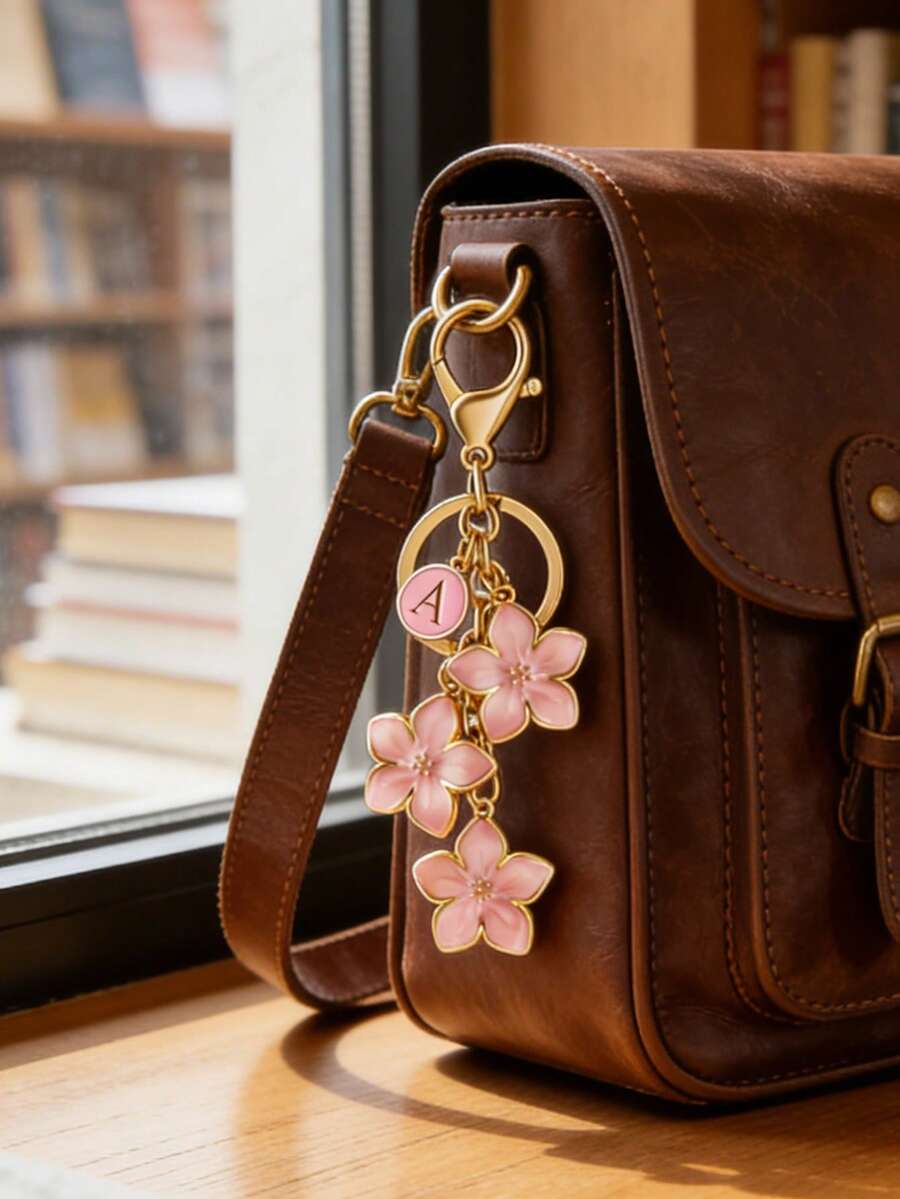 Blossom Butterfly Pearl Initial Bag Charm