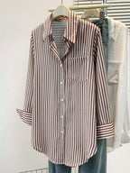 Classic Striped Pocket Button Front Shirt