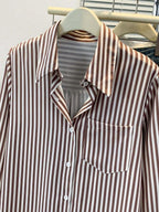 Classic Striped Pocket Button Front Shirt
