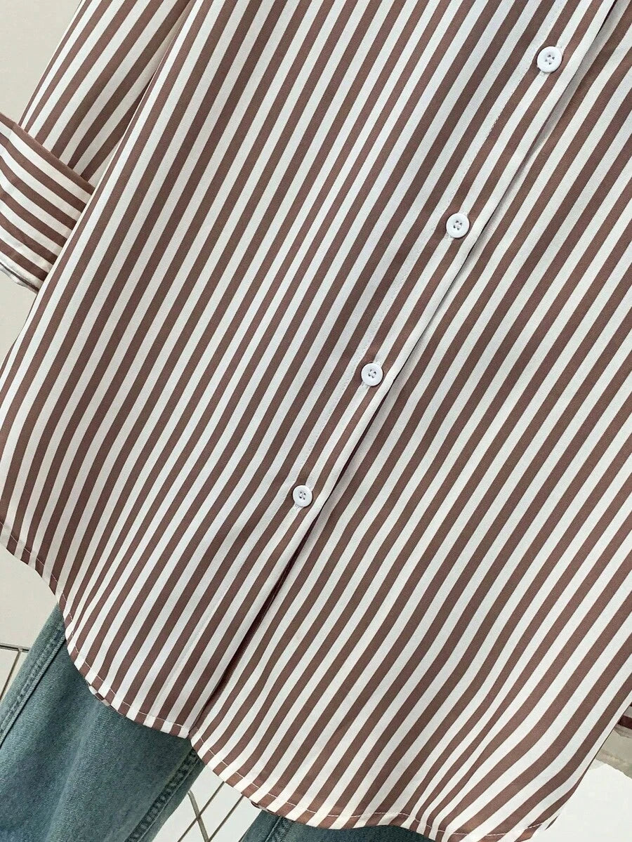 Classic Striped Pocket Button Front Shirt