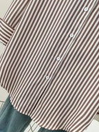 Classic Striped Pocket Button Front Shirt
