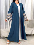 Al Najma Printed Patchwork Flared-Sleeve Abaya