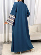 Al Najma Printed Patchwork Flared-Sleeve Abaya