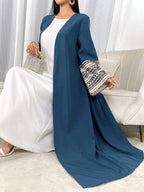 Al Najma Printed Patchwork Flared-Sleeve Abaya