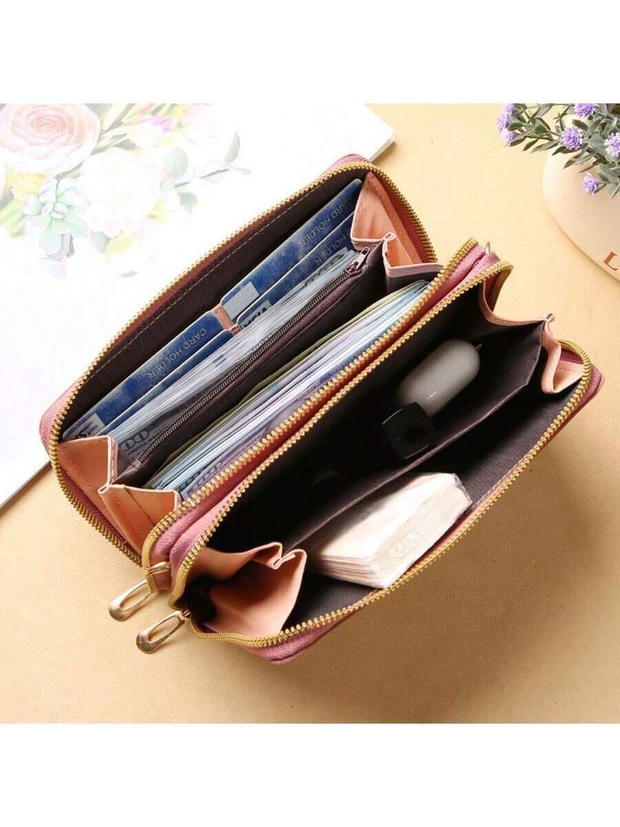 Travel Ready Dual-Zip Phone Crossbody Wallet