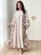 Al Najma Two-Piece Floral Cardigan and Dress Set