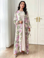 Al Najma Two-Piece Floral Cardigan and Dress Set