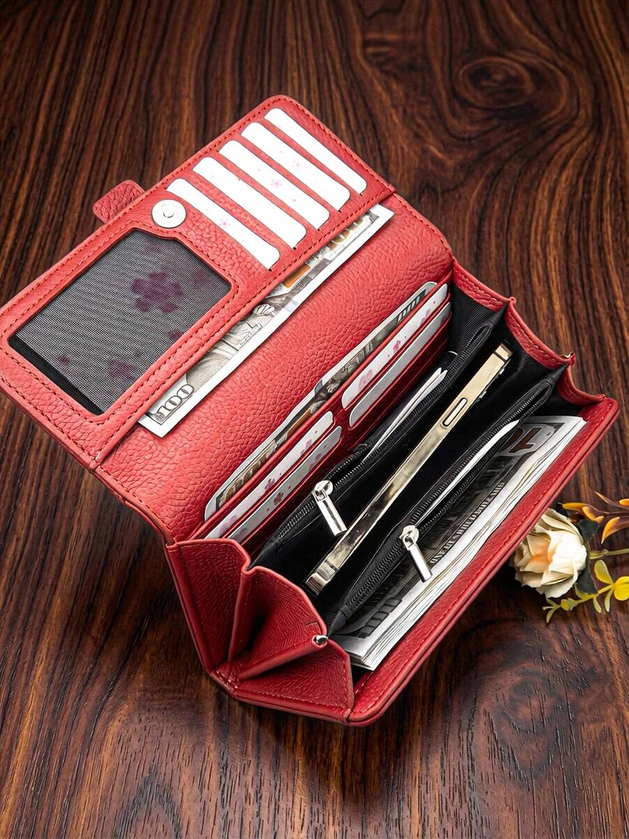 Classic Soft PU Multi-Card Long Clutch Wallet