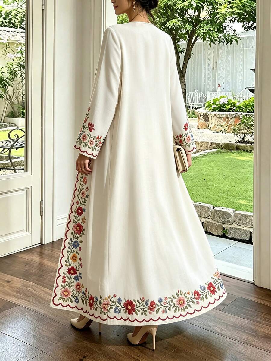 Al Najma Floral Print Casual Abaya