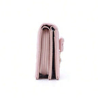 Quilted Bow Charm Large Capacity Long Wallet