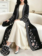 Al Najma Floral Print Open-Front Abaya Coat