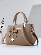 Navy Charm Bow Handbag & Wallet Set