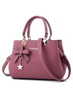Navy Charm Bow Handbag & Wallet Set
