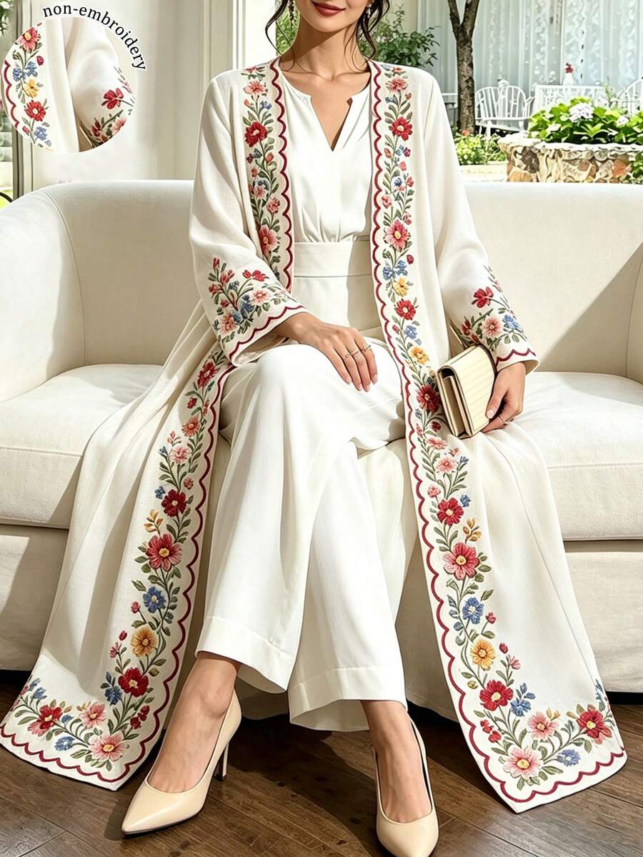 Al Najma Floral Print Casual Abaya
