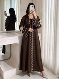 Al Najma Colorblock Trim Lace-Up Abaya