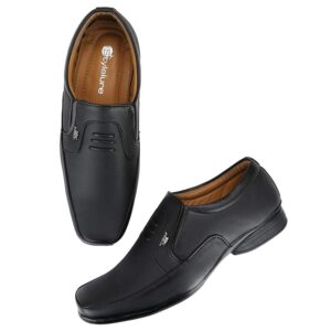Stylelure Men's Synthetic Leather Black Formal Shoes for Men at-alzoolstyle